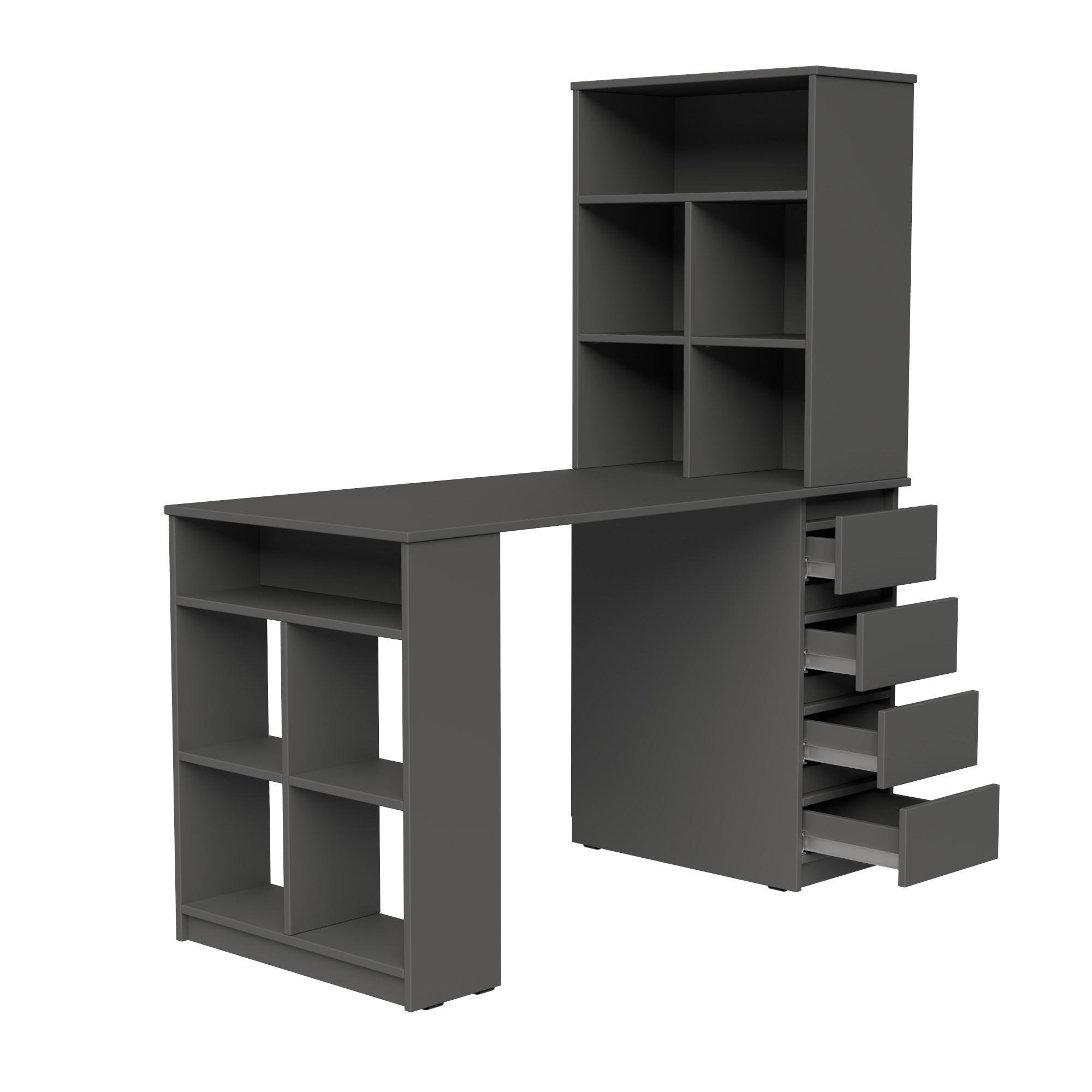 Стіл письмовий СП10 4Я SENAM 1500х1400х600 мм ДСП Сірий Графіт - фото 4 Стіл письмовий СП10 4Я SENAM 1500х1400х600 мм ДСП Сірий Графіт - фото 4