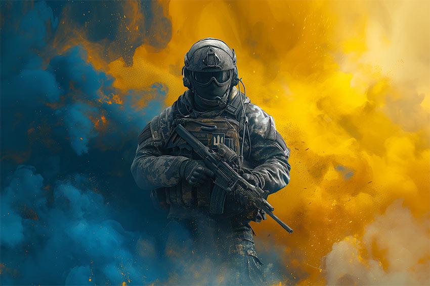 Прапор Військовий ЗСУ Синьо-жовтий світанок прапорна сітка 105х70 см (14126)