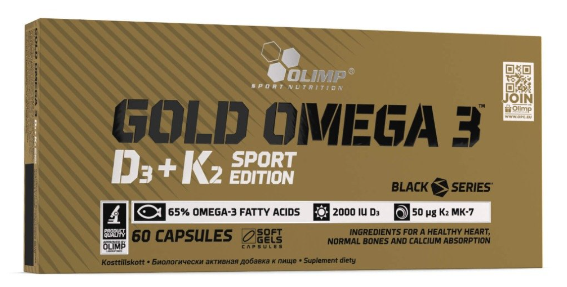 Жирные кислоты Омега Д3 К2 Olimp Gold Omega-3 D3/K2 Sport Edition 60 капсул
