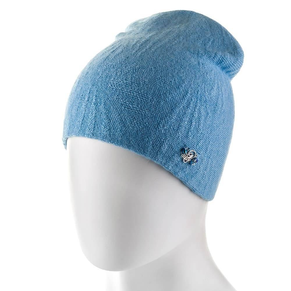 Шапка женская двойная Atrics 708 р. 56-59 Голубой (1716226338)