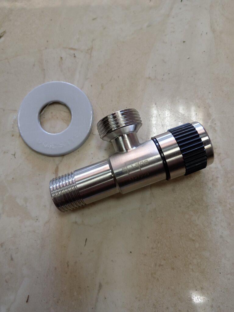 Кран угловой приборный Solone DF-1043 нержавеющая сталь 1/2"х3/4" - фото 3