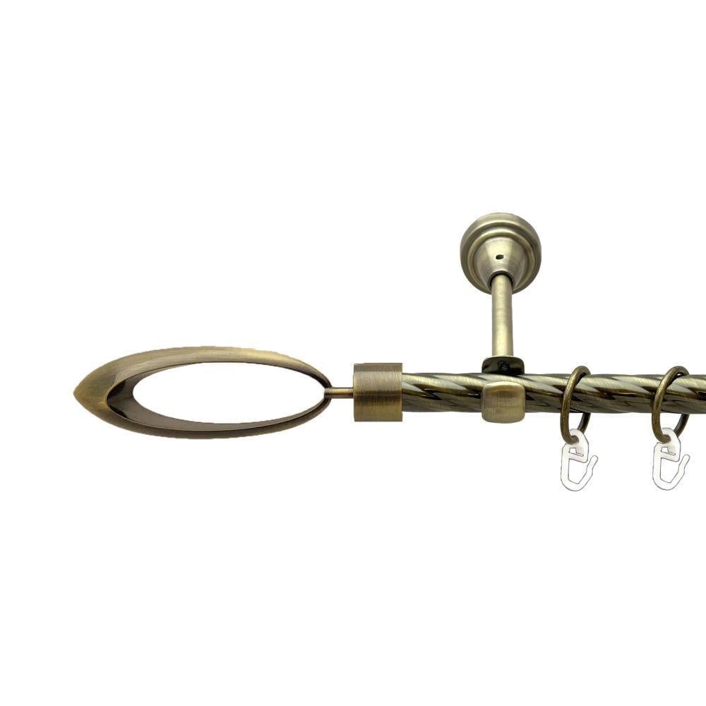 Карниз металлический Orvit Венеция однорядный открытый/скрученная труба/кольцо металлическое Антик 16 мм 160 см (00-00022293)