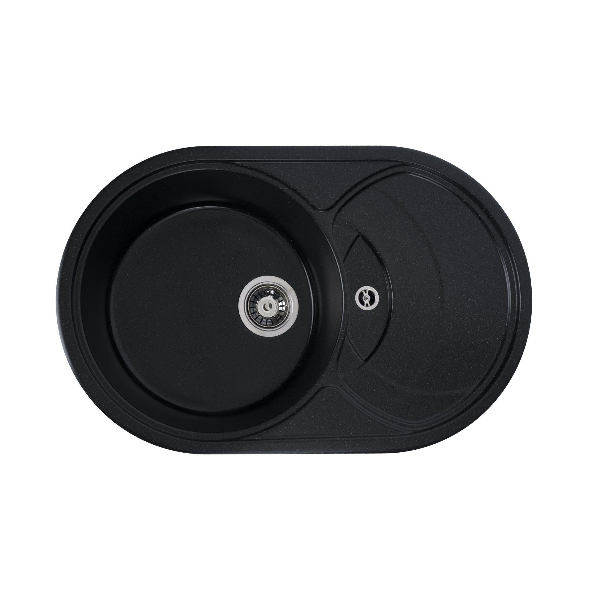 Мойка для кухни гранитная Platinum 7750 GAZZO глянец Черный металлик (000024903) Мойка для кухни гранитная Platinum 7750 GAZZO глянец Черный металлик (000024903)