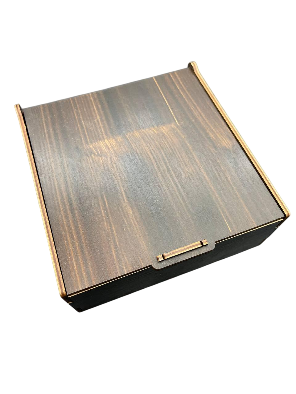 Шкатулка-купюрница деревянная тонированная 18х18х7 см Дерево темное (KF-017-67)