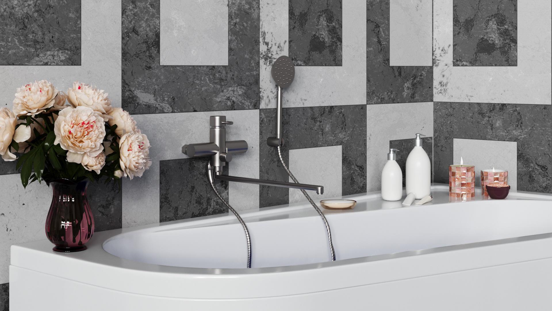 Смеситель для ванны KRONER Edelstahl Klassisch-ESG070 CV022997 однорычажный Хром (135945) - фото 6