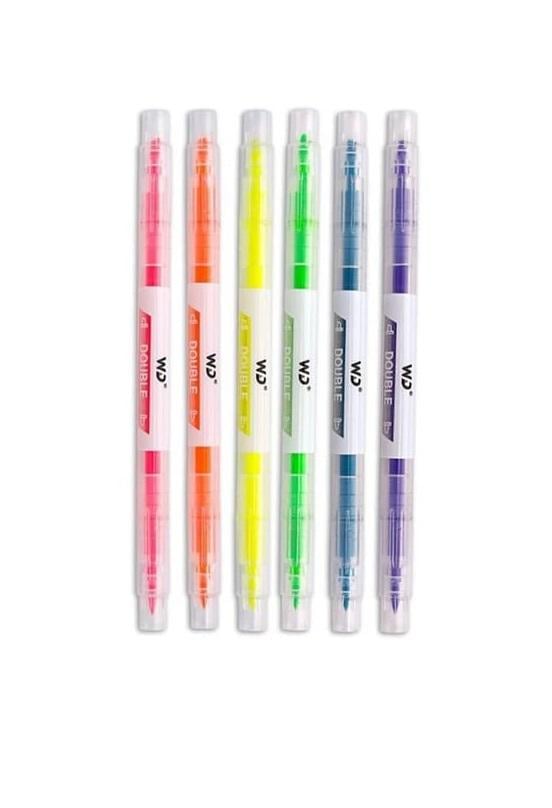 Маркеры текстоотделители двусторонние 6 шт. (WW01699)