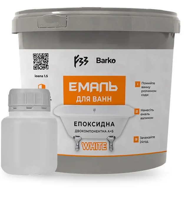 Эмаль для ванн Barko глянец 1,5-1,7 м Белый (05896)