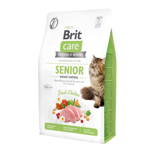 Корм сухий Brit Care Cat GF Senior Weight Control для літніх котів Курка 2 кг