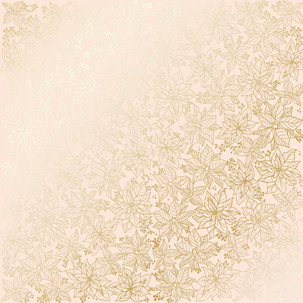 Лист паперу односторонній Golden Poinsettia з фольгуванням 30,5х30,5 см Beige