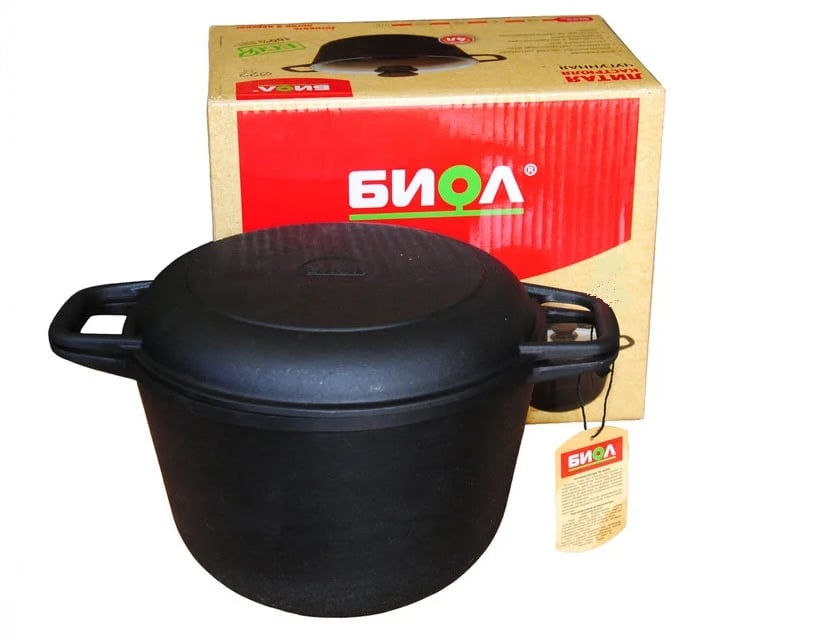 Чавунна каструля Биол з кришкою-сковородою 6 л - фото 3