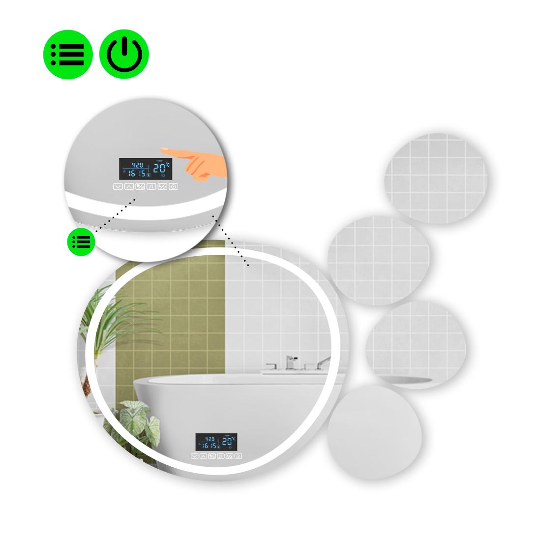 Зеркало с LED подсветкой Acqua 1 с Smart-блоком 120x120 см (Acqua1-60) Зеркало с LED подсветкой Acqua 1 с Smart-блоком 120x120 см (Acqua1-60)