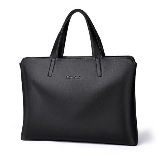 Мужская сумка для ноутбука Bison Denim N20208-3B кожаная 13,3" Черный