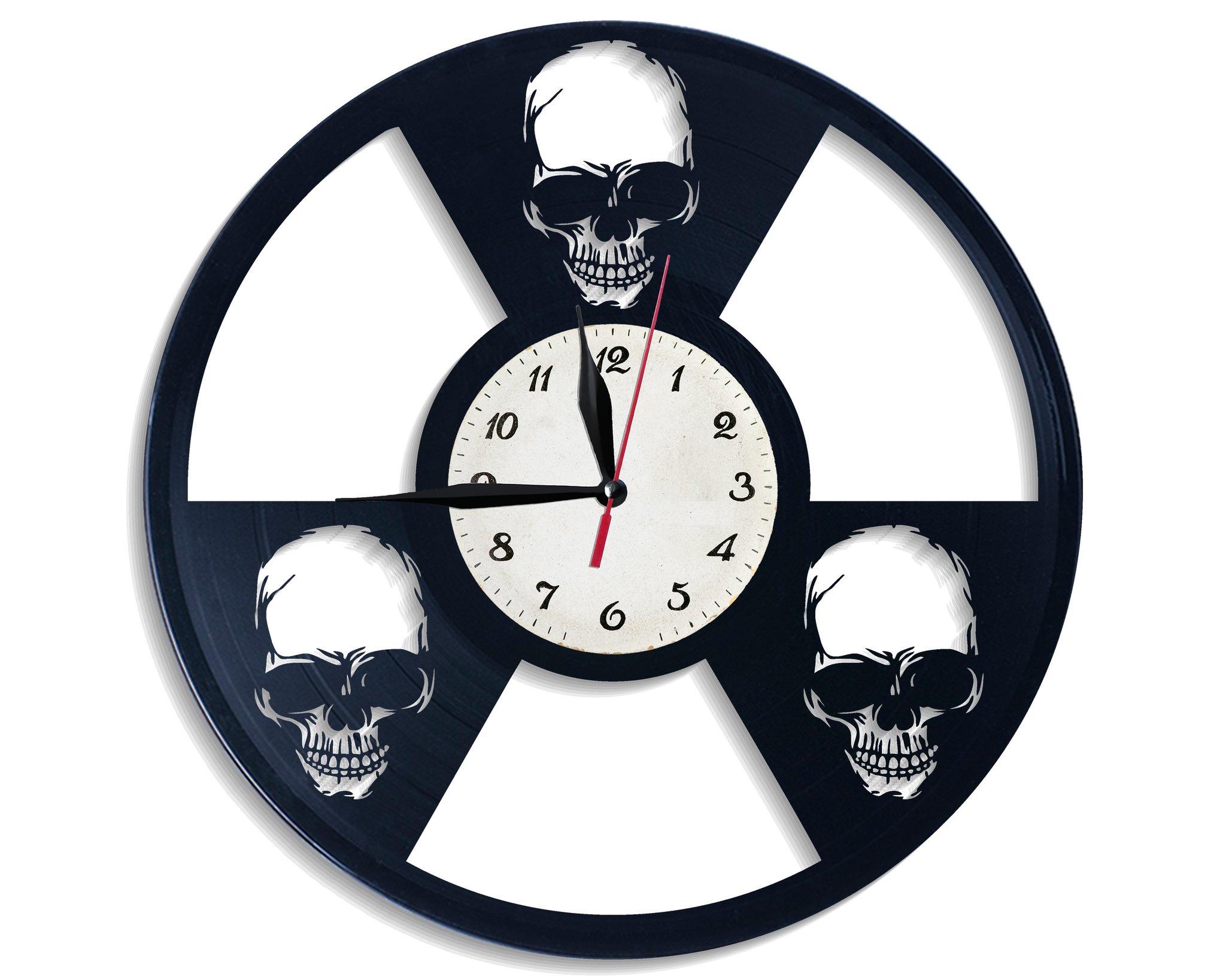 Часы настенные Череп 2830 из виниловой пластинки