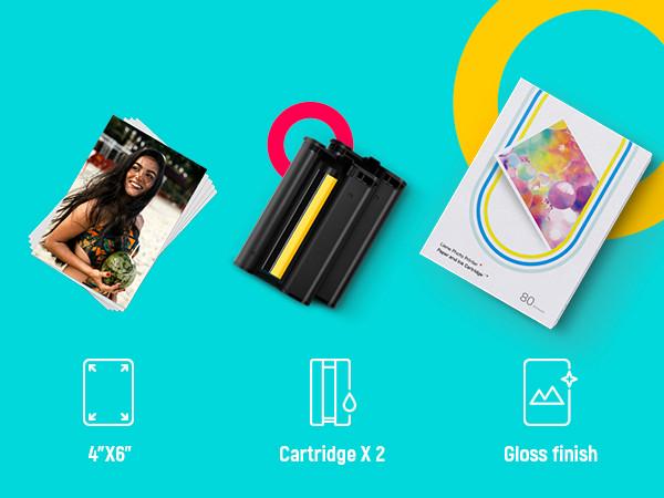 Фотобумага Liene SD21-80 с двумя цветными лентами 80 листов 4x6" для фотопринтера - фото 3