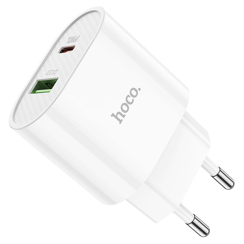 Сетевое зарядное устройство Hoco C95A Lineal PD20W+QC3.0 Type-C to Lightning EU White