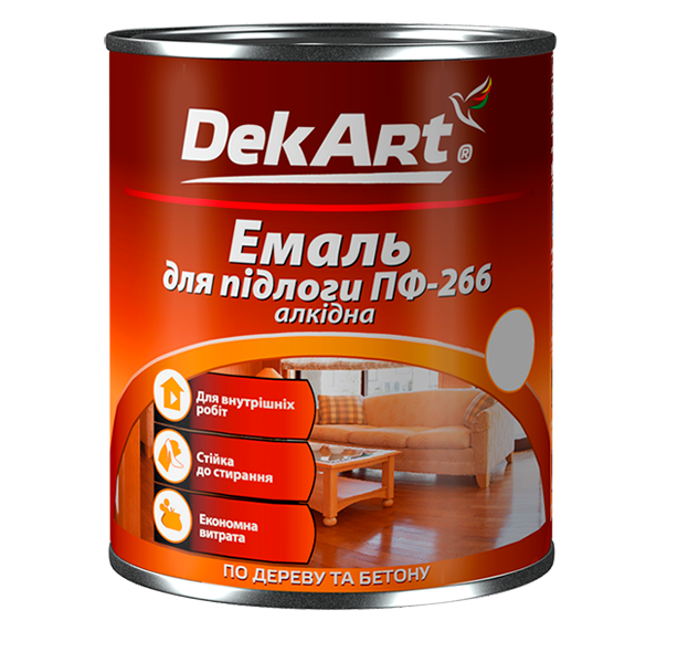 Емаль алкідна DekArt ПФ-266 для підлоги 25 кг Червоно-коричневий (29898223)
