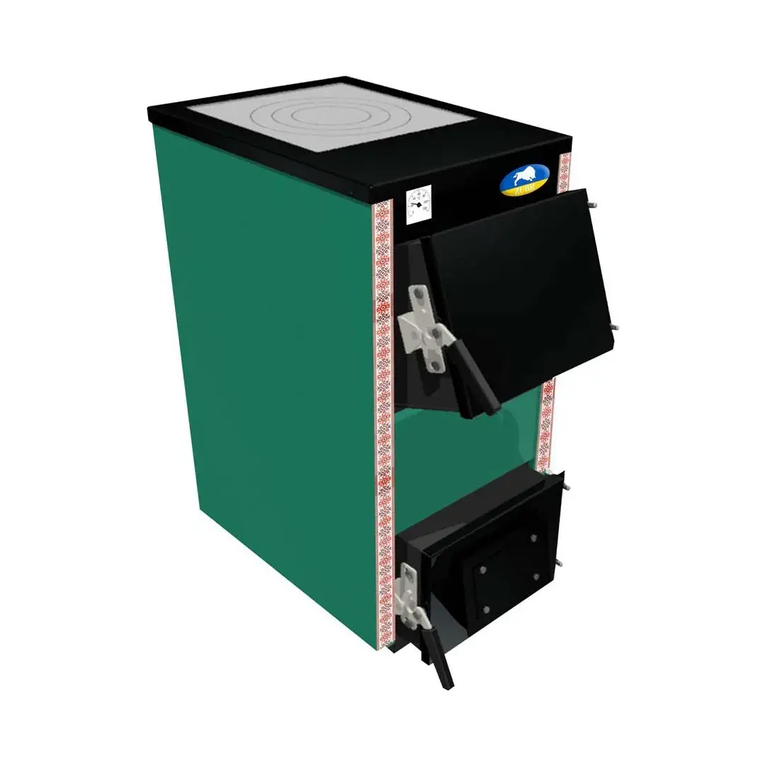 Котел твердотопливный с плитой ZUBR Eko 12 кВт (ZUBR-eko12-pl) - фото 1 Котел твердотопливный с плитой ZUBR Eko 12 кВт (ZUBR-eko12-pl) - фото 1