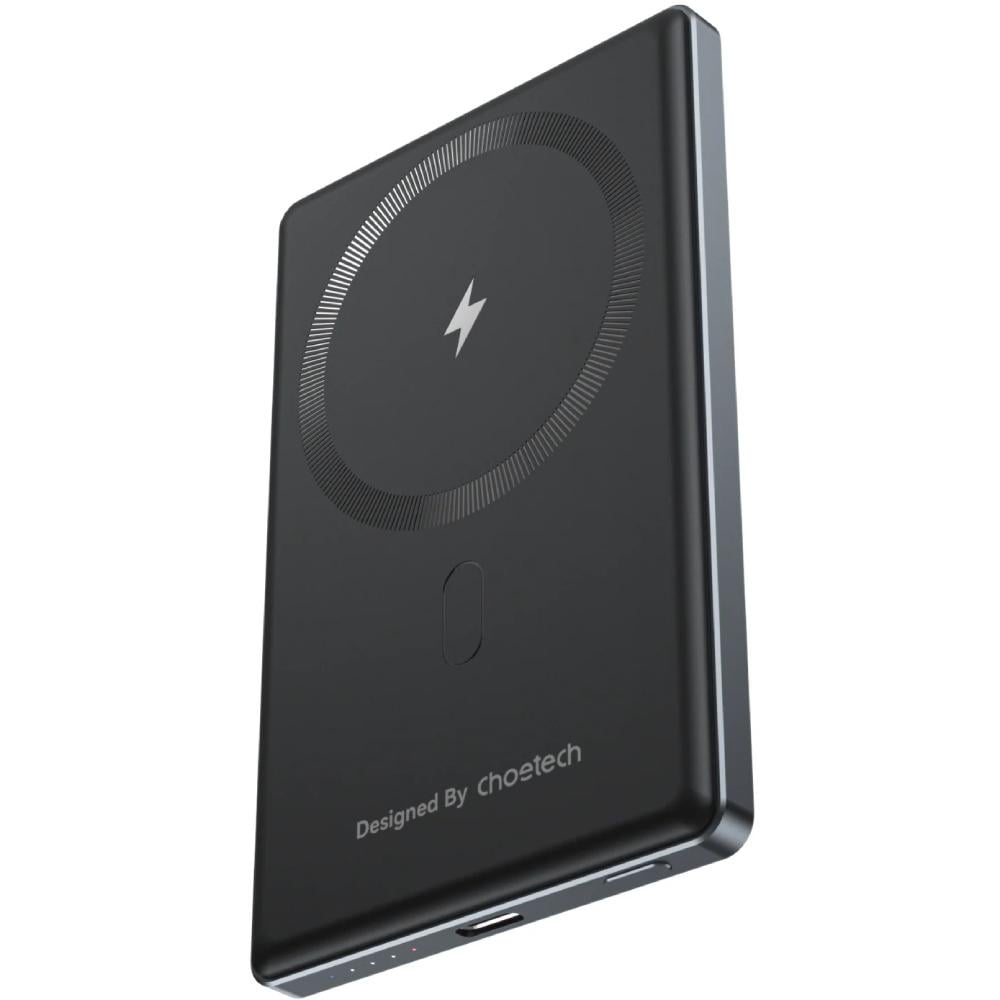 Повербанк Choetech Slim Magnetic Wireless 5000 mAh 20W PD Qi-15W USB-C In/Out Black (B738-CCBK)