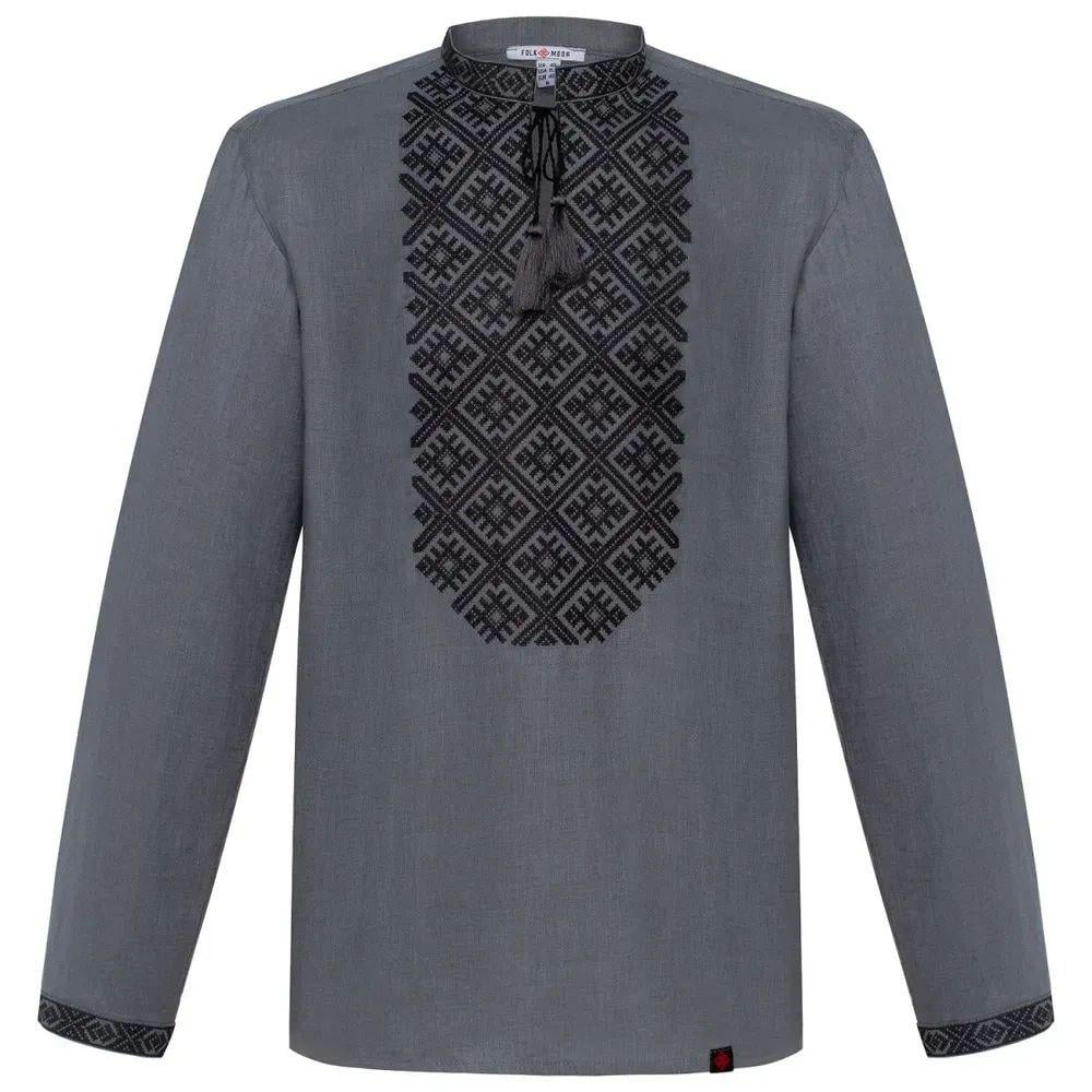 Вышиванка мужская р. 48 Графит (544) - фото 2 Вышиванка мужская р. 48 Графит (544) - фото 2