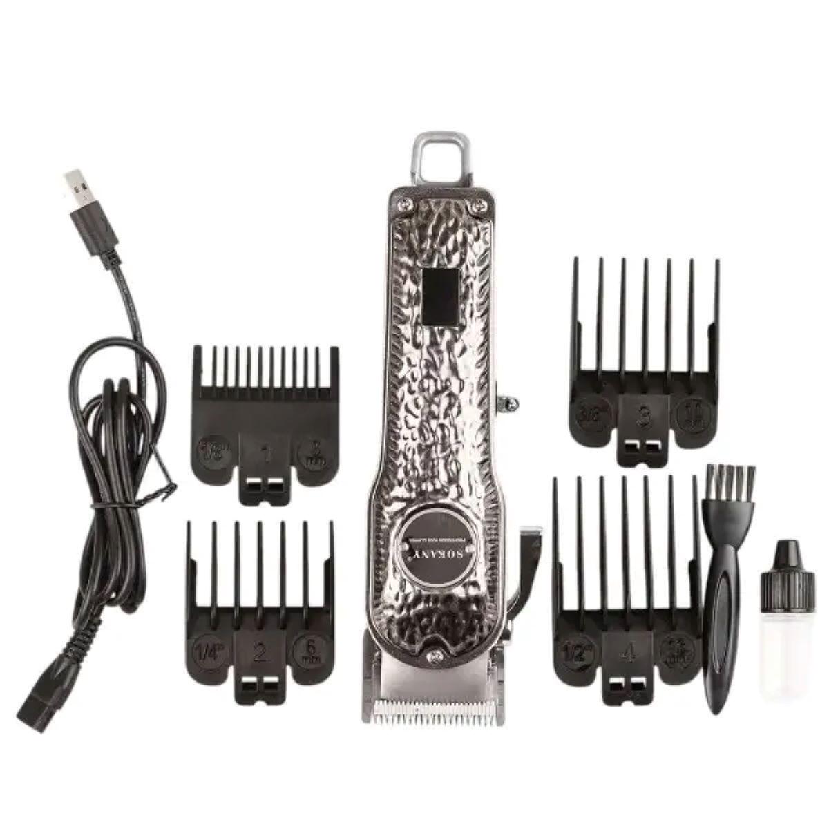 Машинка для стрижки Sokany SK-LF-9976 аккумуляторная с 4 насадками и USB Серебреный (3108) - фото 9 Машинка для стрижки Sokany SK-LF-9976 аккумуляторная с 4 насадками и USB Серебреный (3108) - фото 9