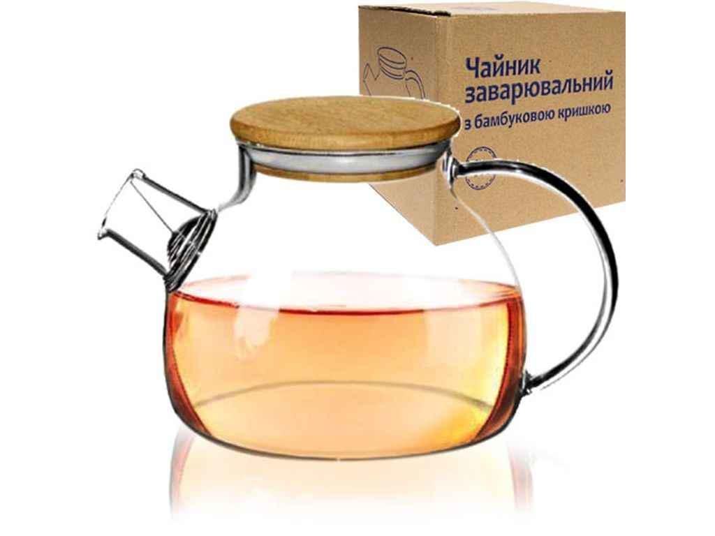 Заварник SNT Бочонок 32235 с бамбуковой крышкой 1 л (947366)