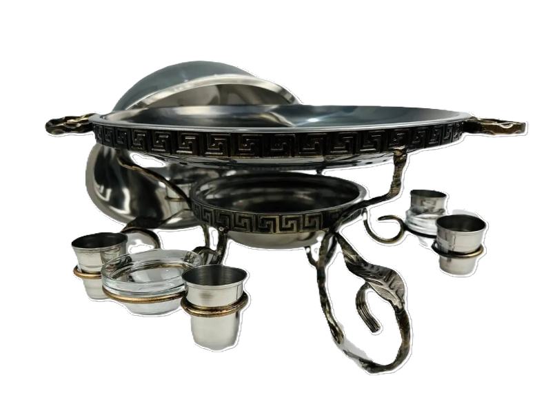 Садж для подачи и подогрева шашлыка Фараон 36 см с соусницами/рюмками/кухонными щипцами (7512) - фото 8 Садж для подачи и подогрева шашлыка Фараон 36 см с соусницами/рюмками/кухонными щипцами (7512) - фото 8