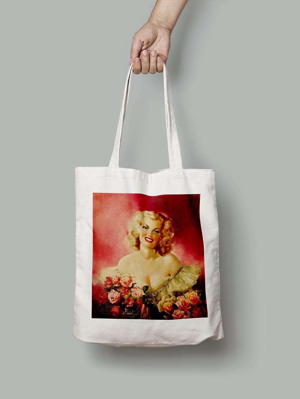 Эко-сумка Портрет в розах. Эдвард Рунчи шопер (pin_up010233_Bag)