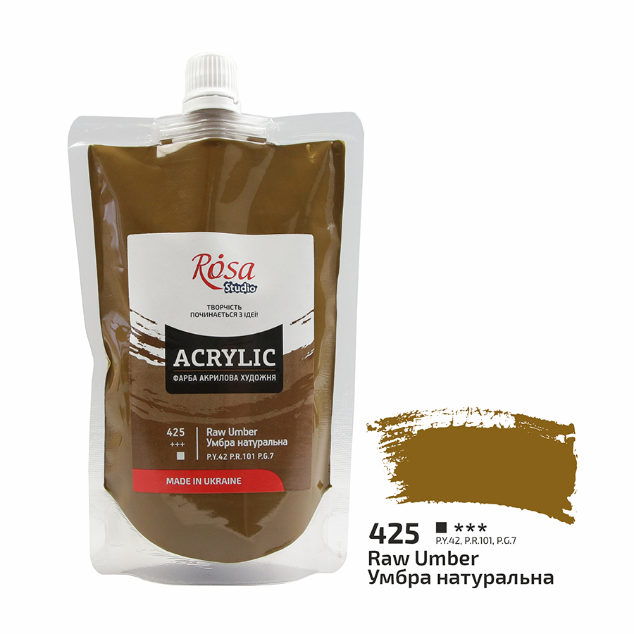 Акрилова фарба ROSA Studio 323200425 6 шт. 200 мл Умбра натуральний/425 (4823098525615) - фото 1 Акрилова фарба ROSA Studio 323200425 6 шт. 200 мл Умбра натуральний/425 (4823098525615) - фото 1