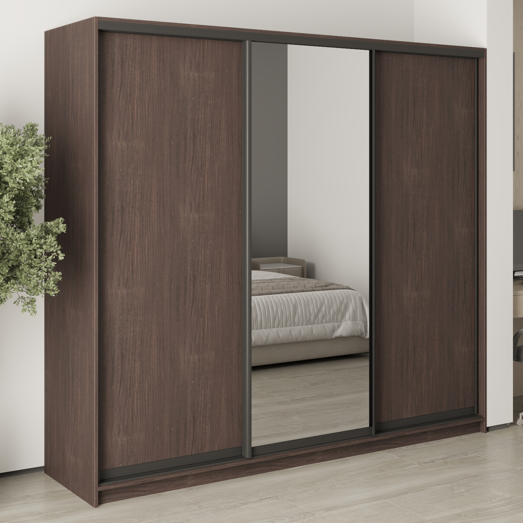 Шафа-купе тридверна Mebel Star Стандарт BG MBS-8411 230х60х210 см Дуб ристрето (1007822)