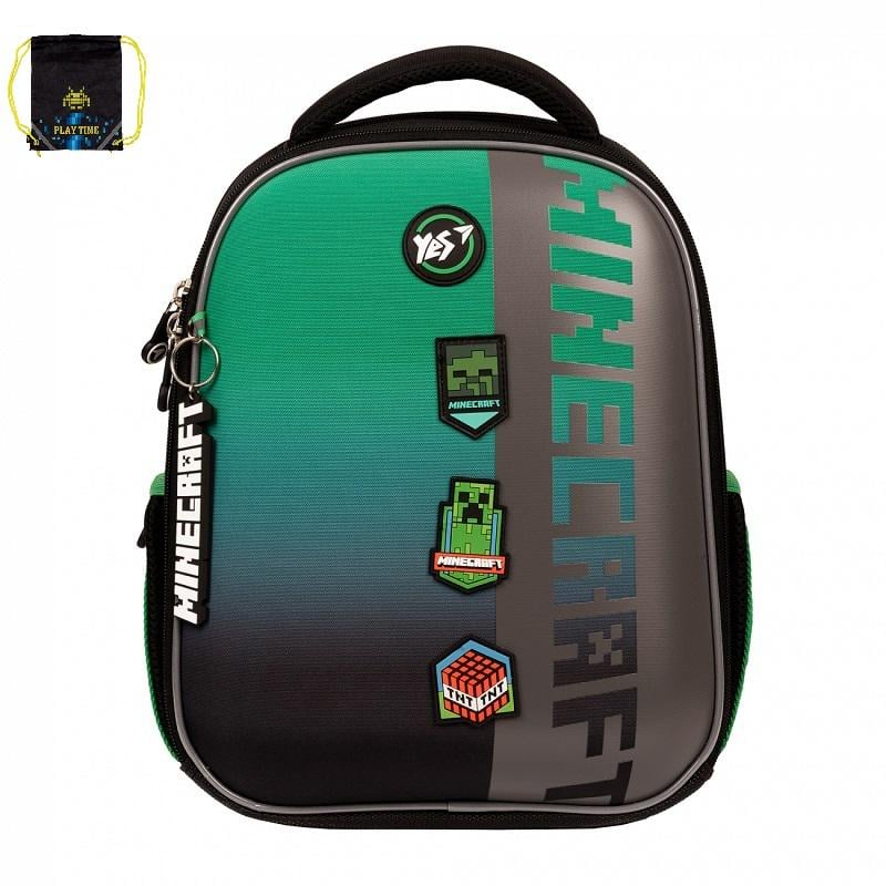 Рюкзак школьный ортопедический YES Н-100 Minecraft 559861 с сумкой 35х28х15 см (559861)