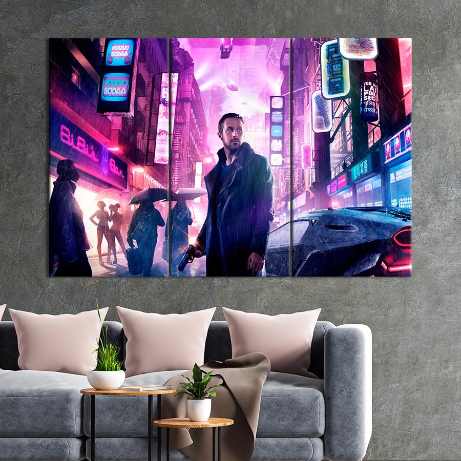 Настенний декор Постер футуристического фильма Бегущий по лезвию 2049 128x81 см (A86-3)