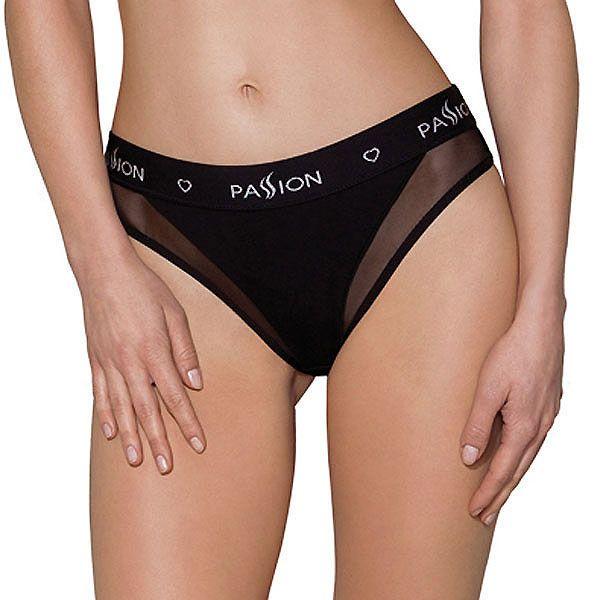Женские трусики Passion PS002 Panties с прозрачной вставкой S Черный