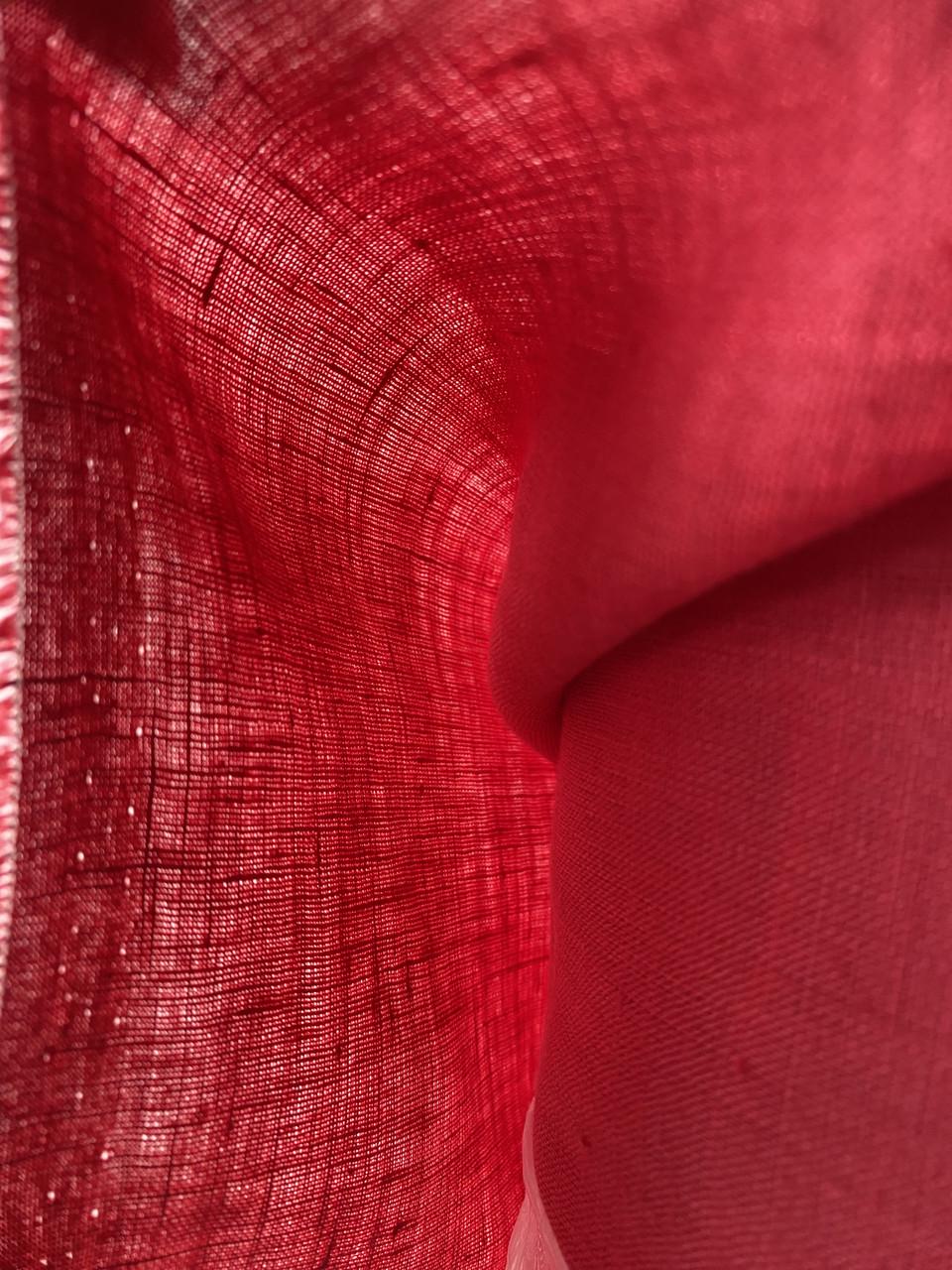 Ткань рубашечно-платьевая LINEN PLUS 100% лен 143 см 1427 Красный - фото 2