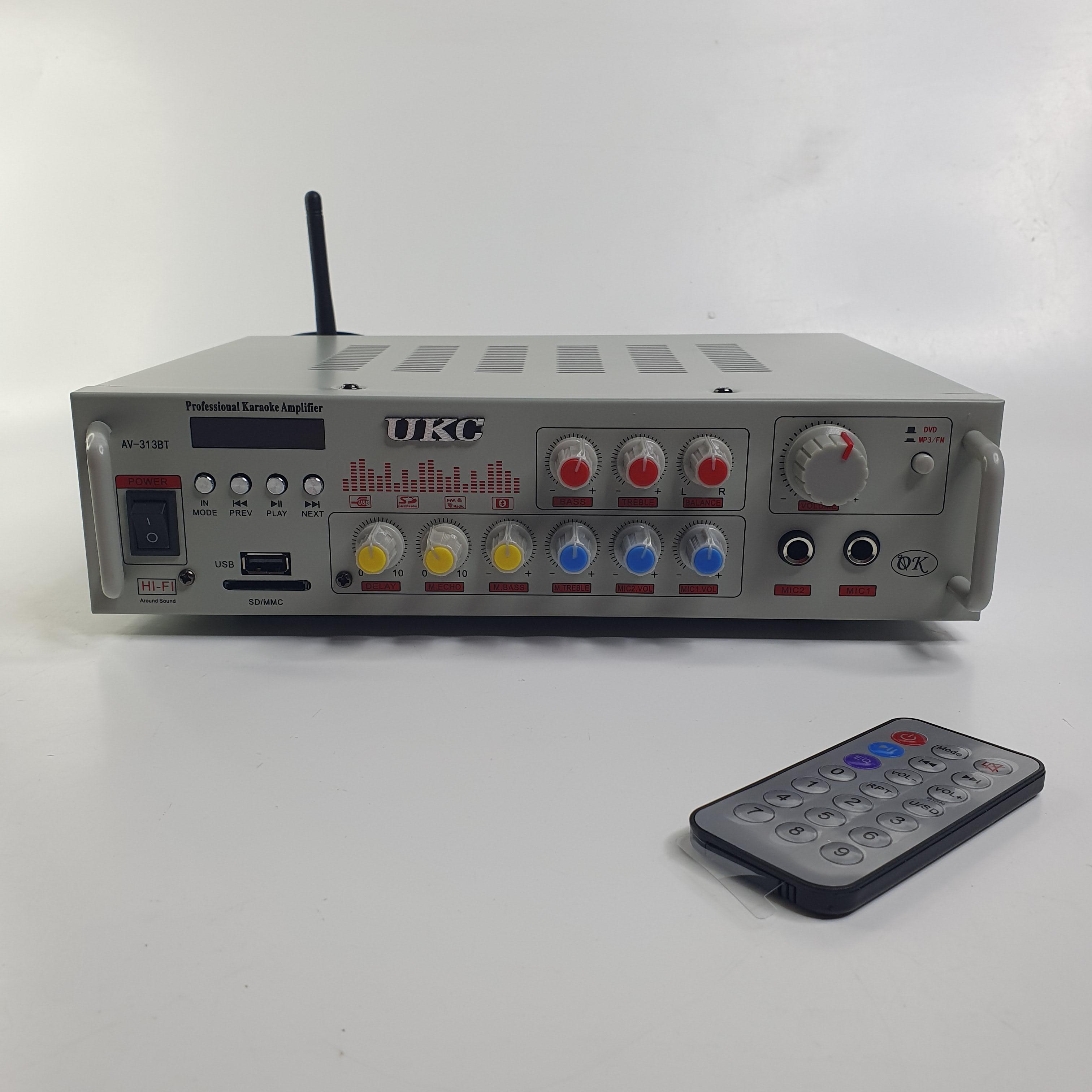 Підсилювач потужності звуку з Bluetooth портативний двоканальний стерео (AMP-313)