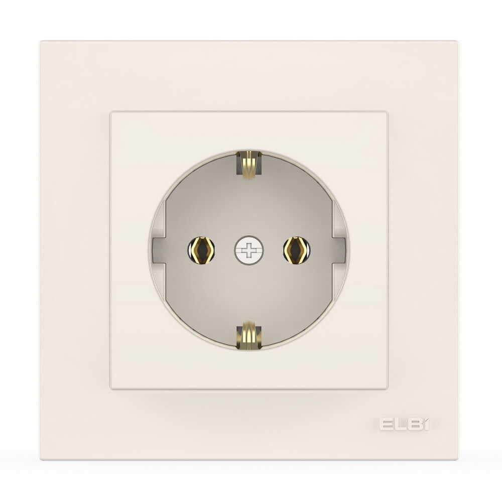 Розетка одинарная с заземлением EL-BI VEGA Белый (00000024605)