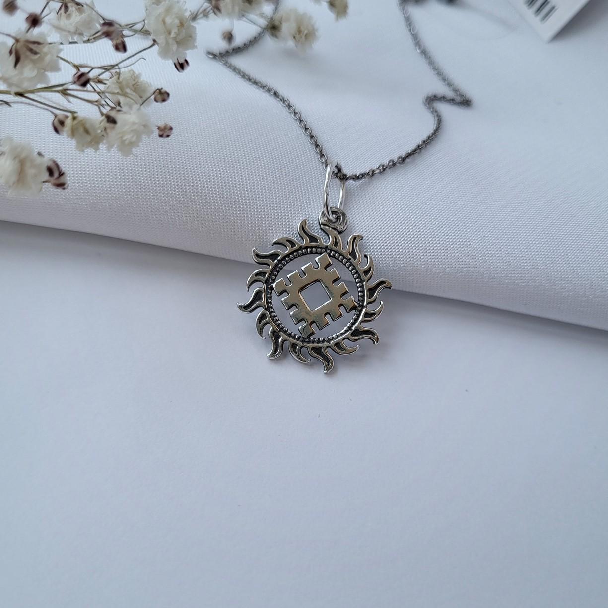 Подвеска из серебра Репейник счастья в Солнце черненая 925 проба 2,10 г (АРТ,89026ч)