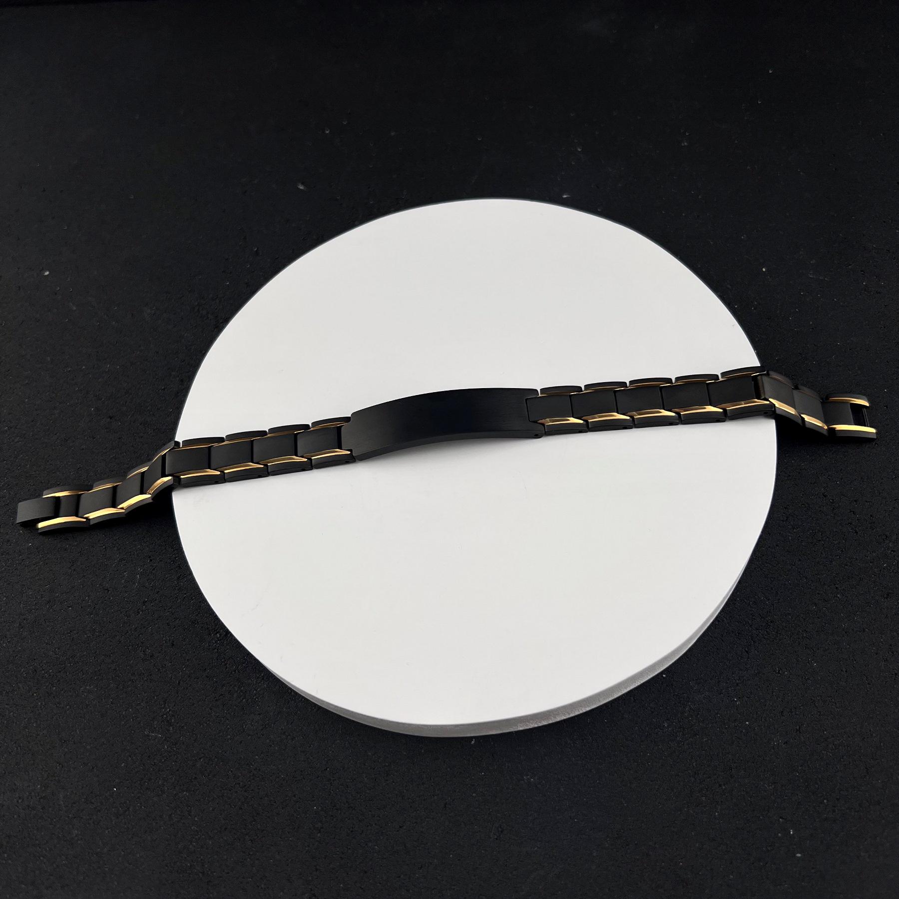 Браслет чоловічий під гравіювання з медичної сталі 21,5 см (BS-201) Браслет чоловічий під гравіювання з медичної сталі 21,5 см (BS-201)