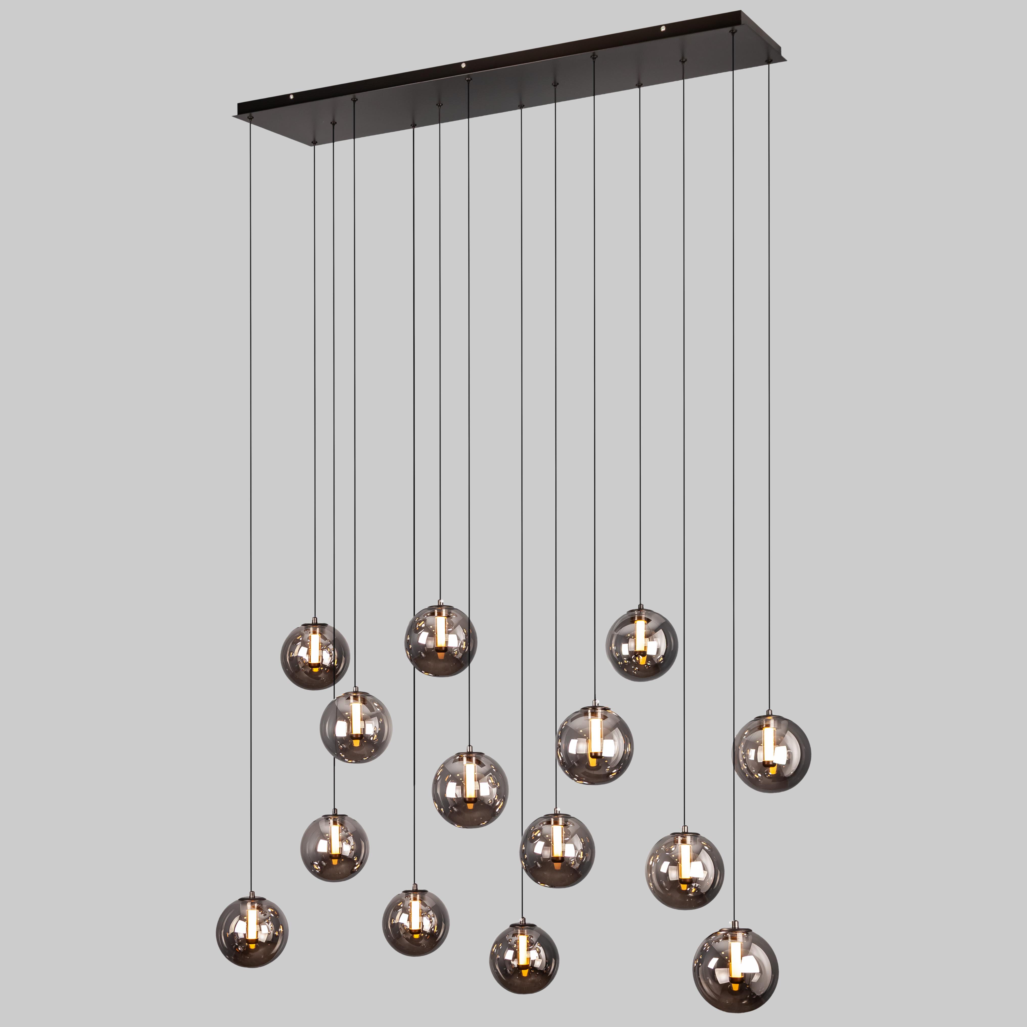 Люстра з графітовими плафонами 28W (99-150F-14 (1100) BK+SM)