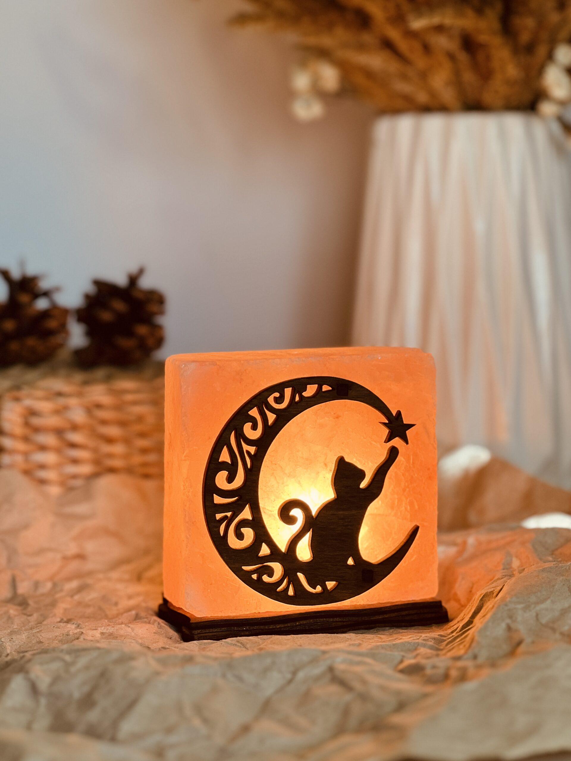 Соляная лампа декоративная Himalayan Кот со звездочкой 1 кг (29902998)