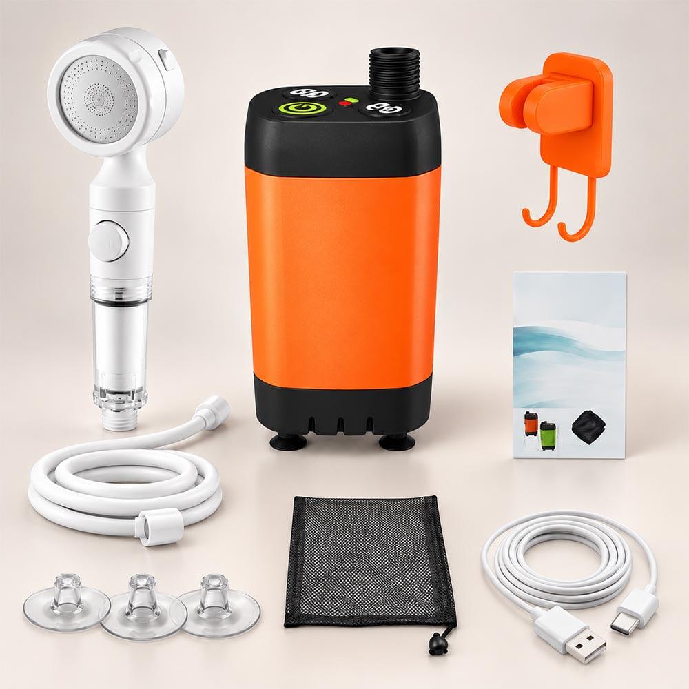 Душ портативный на аккумуляторе с насосом 9000 mAh Оранжевый (0274-0001)