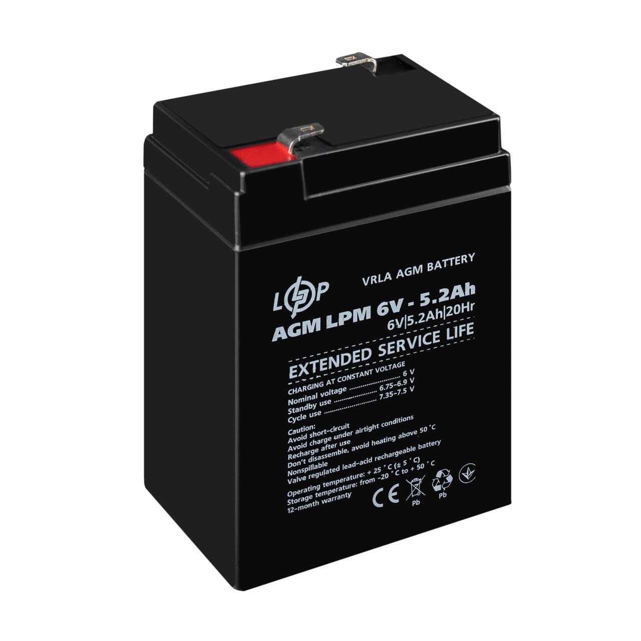 Акумулятор AGM LPM 6V-5.2 Ah - фото 4
