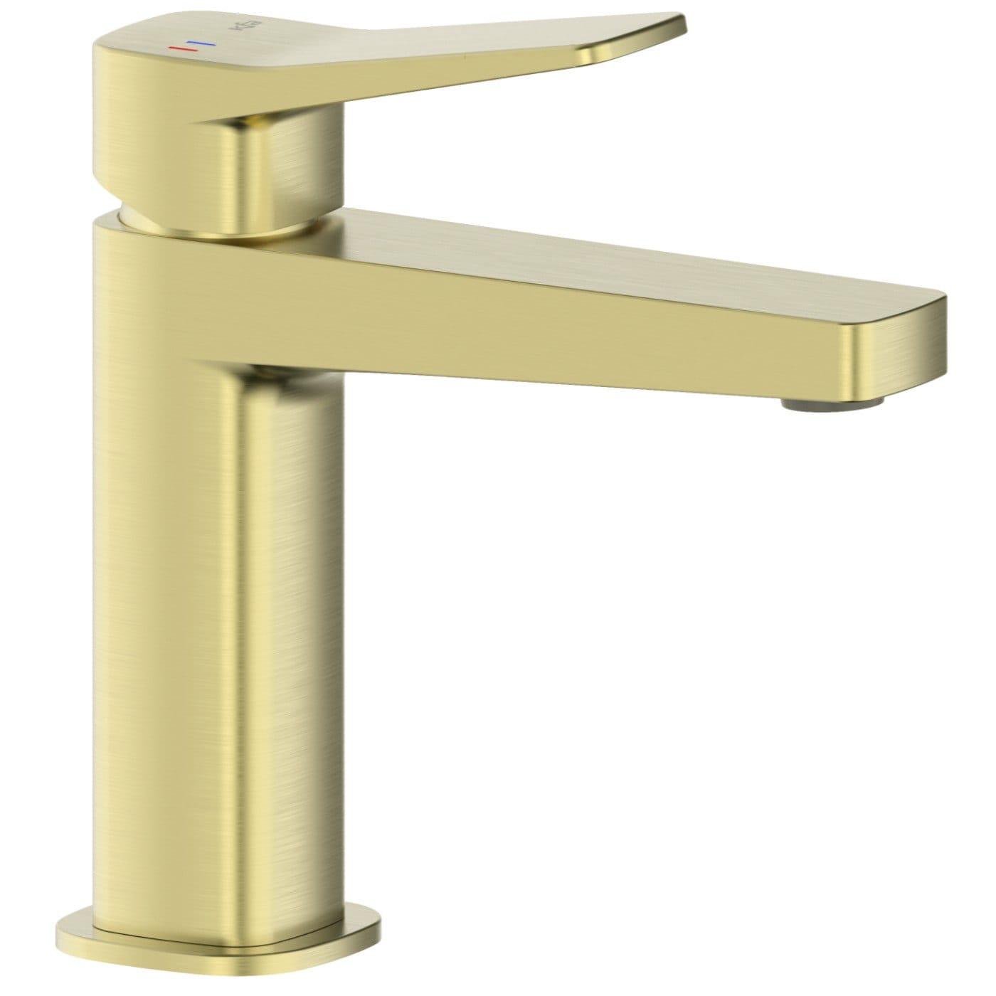 Смеситель для умывальника KFA Armatura Malaga Click-Clack однорычажный с донным клапаном Золото брашированное (4522-815-31)