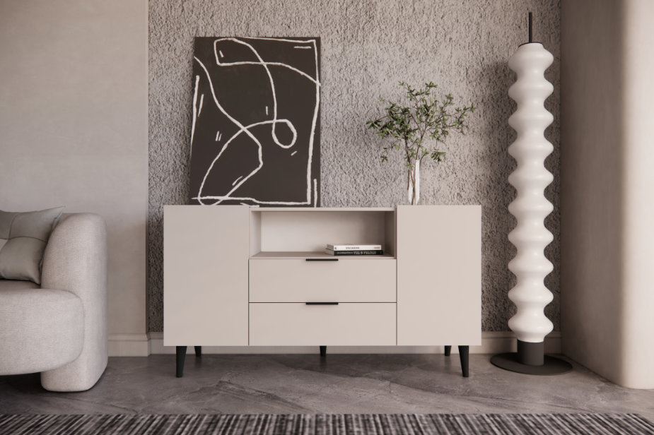Комод с двумя ящиками и двумя секциями с дверцей (RM2B2F1480CHCH)