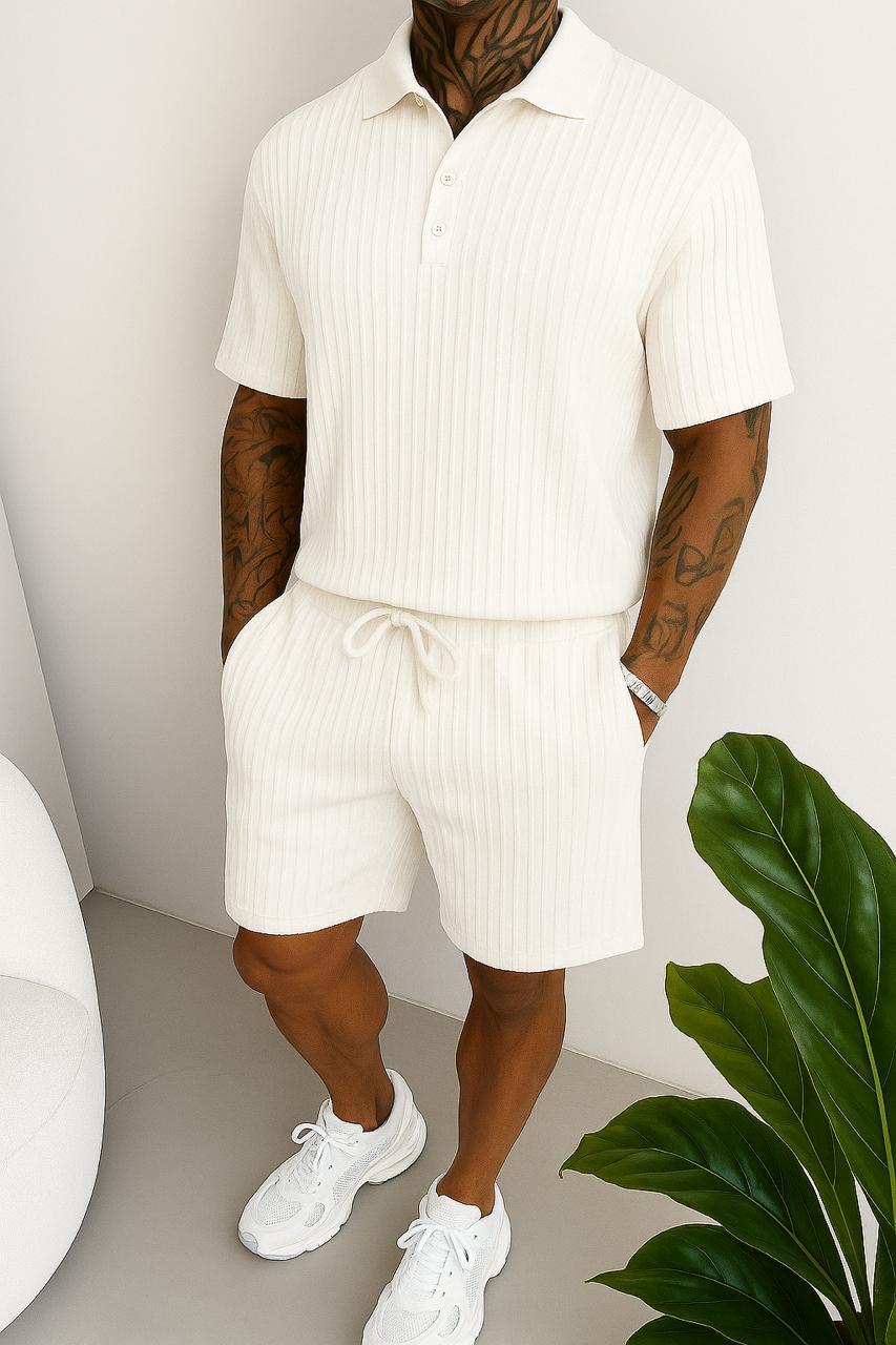 Костюм мужской шорты и поло XL Белый