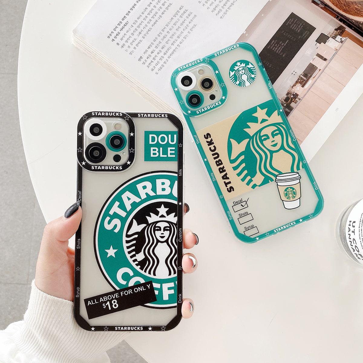 Чехол для iPhone 13 Starbucks с защитой камеры Прозрачно-черный - фото 7 Чехол для iPhone 13 Starbucks с защитой камеры Прозрачно-черный - фото 7