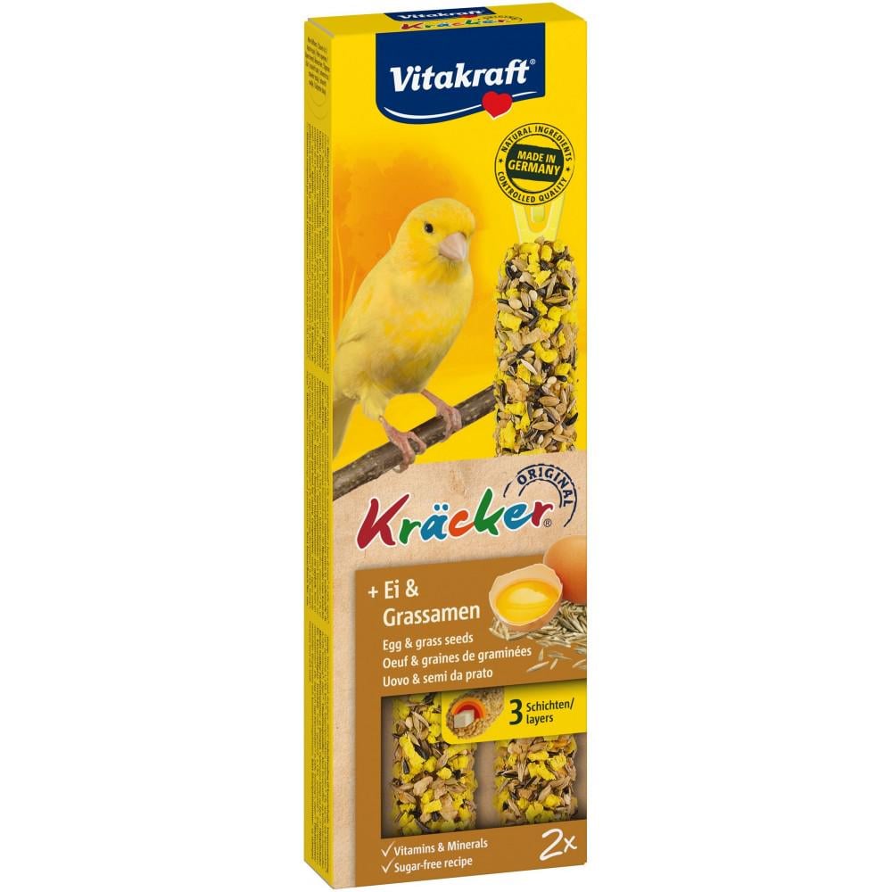 Лакомство для канареек Vitakraft Kracker Egg & Grass Seeds яйцо и семена 60 г 2 шт. (21265)