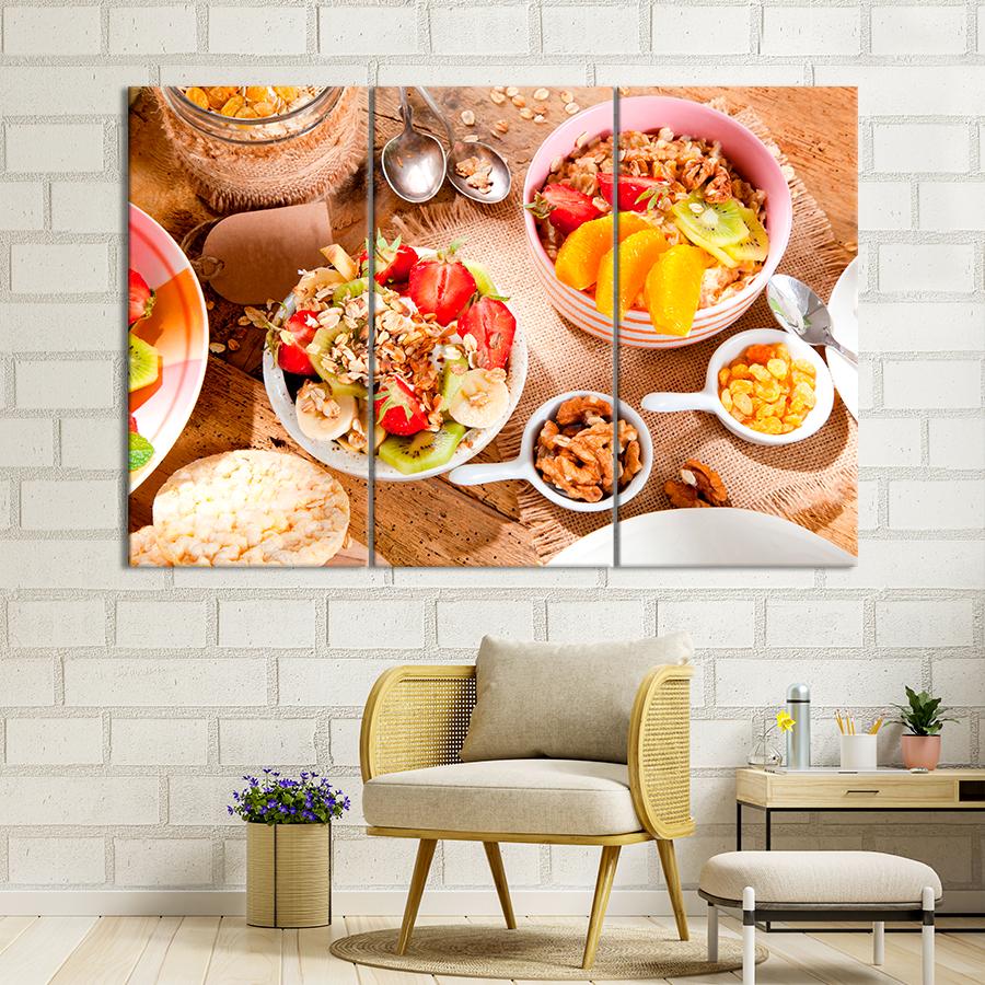 Настенний декор Витаминный фруктовый салат с гранолой и орехами 156x100 см (A290-3)