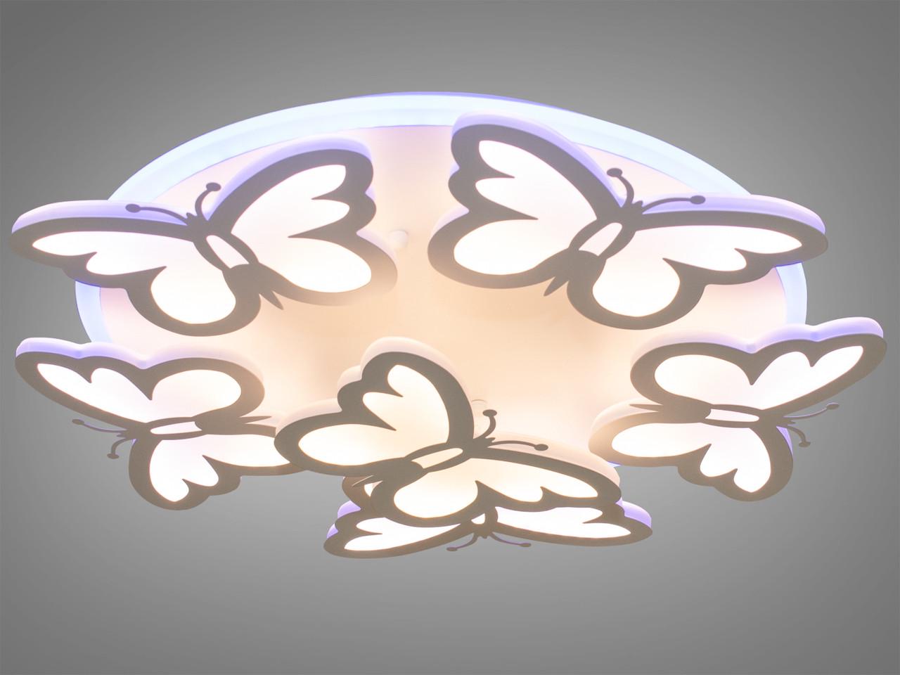 Люстра Led в детскую с подсветкой 8067-5+1WHLED-LS 105W на 15 м2 Белый (1751687177)