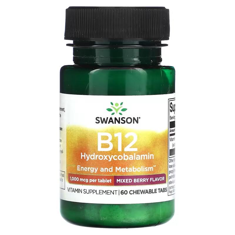 ᐉ Витамин В12 Swanson B12 Hydroxycobalamin 1000 mcg Mixed Berry 60 ...