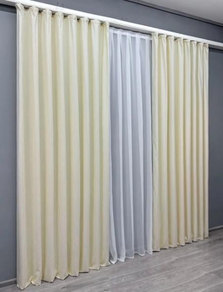 Комплект штор микровелюр Petek 1,5х2,9 м 2 шт. Молочный (1830ш 33-0813) - фото 5